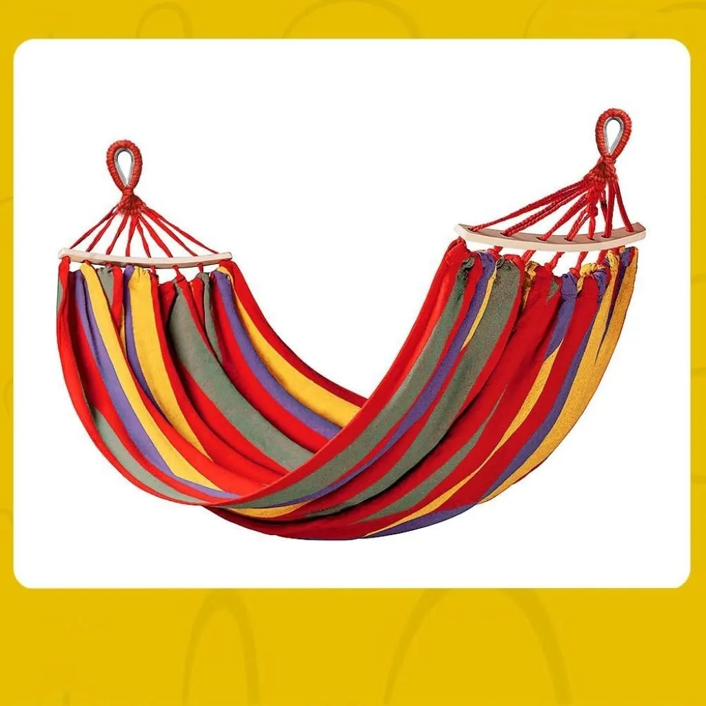 Hammock Double Hammock Outdoor Swing Adult Thickened Canvas Camping Leisure Single and Double Dormitory Hanging Chair Hammock Outdoor(Red,261 * 100cm)