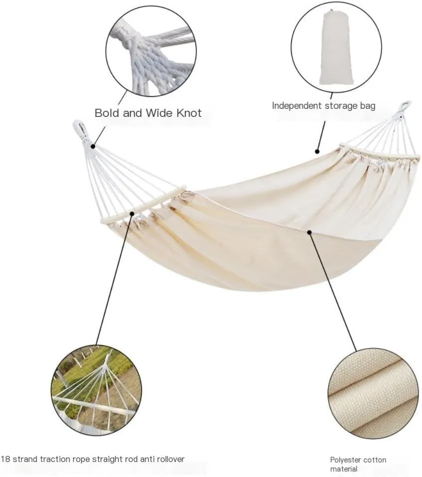 Hammock Double Hammock Outdoor Swing Canvas Outdoor Canvas Anti-Rollover Swing Hammock Outdoor Home Canvas Hanging Chair Hammock Outdoor