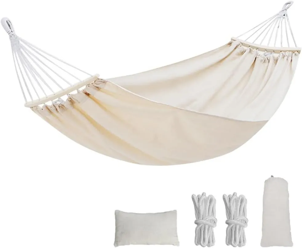 Hammock Double Hammock Outdoor Swing Canvas Outdoor Canvas Anti-Rollover Swing Hammock Outdoor Home Canvas Hanging Chair Hammock Outdoor