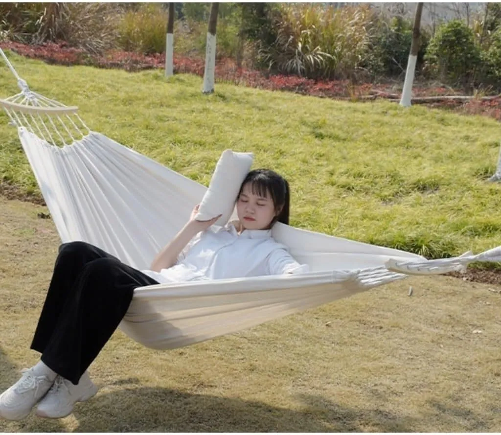 Hammock Double Hammock Outdoor Swing Canvas Outdoor Canvas Anti-Rollover Swing Hammock Outdoor Home Canvas Hanging Chair Hammock Outdoor