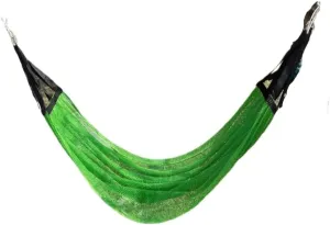 Hammock Double Ice Silk Hammock Outdoor Thickened Fine Mesh Single and Double Anti-Rollover Hanging Chair Camping Courtyard Hammock Outdoor(Green,A)