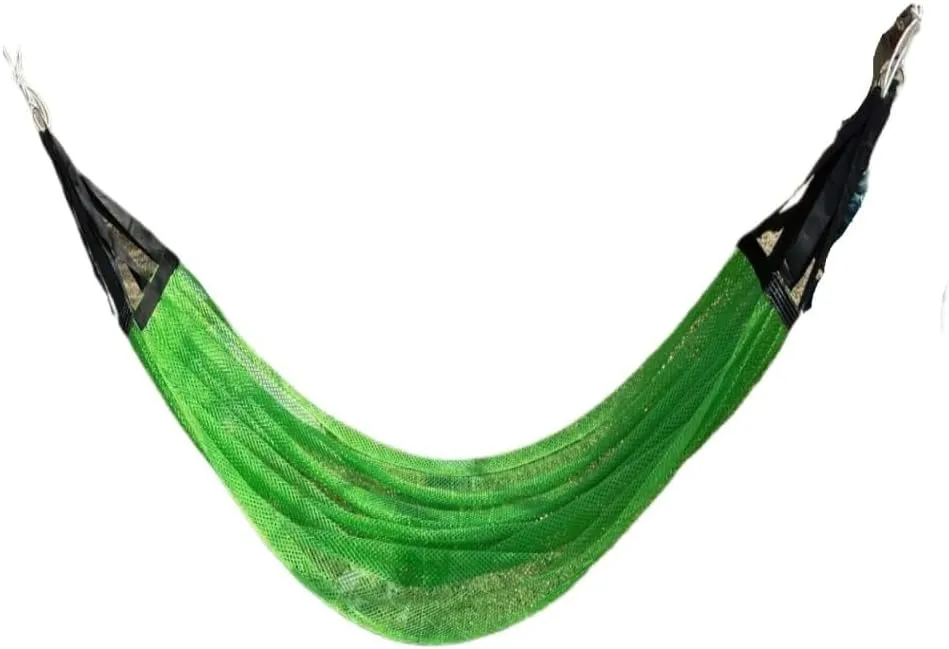 Hammock Double Ice Silk Hammock Outdoor Thickened Fine Mesh Single and Double Anti-Rollover Hanging Chair Camping Courtyard Hammock Outdoor(Green,A)