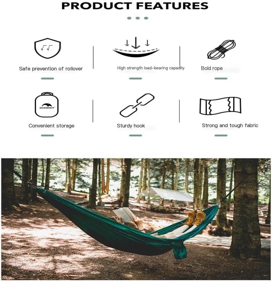 Hammock Double Muche Outdoor Camping Anti-Rollover Hammock Adult Outdoor Swing Ultra-Light Portable Double Hanging Chair Hammock Outdoor(D)