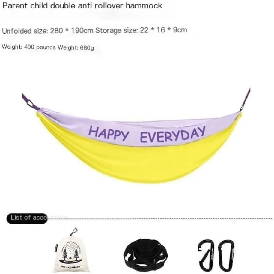Hammock Double Muche Outdoor Camping Anti-Rollover Hammock Adult Outdoor Swing Ultra-Light Portable Double Hanging Chair Hammock Outdoor(F)
