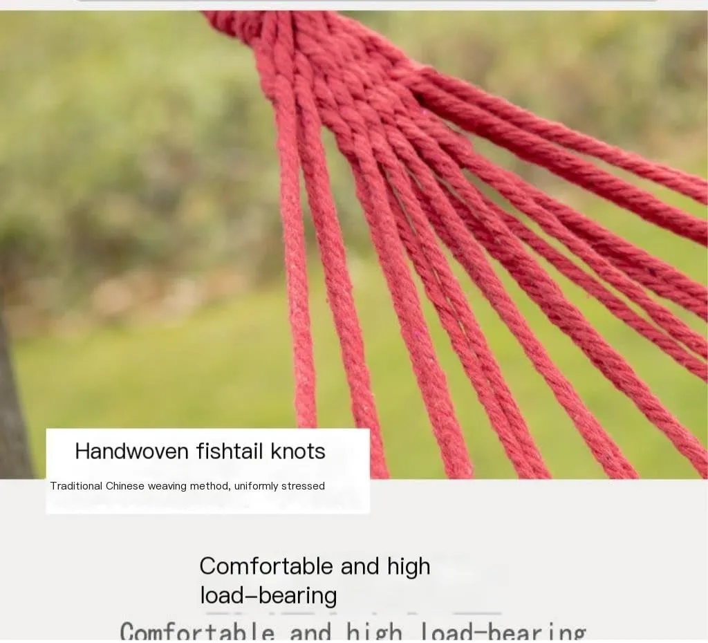 Hammock Double Ordinary Hammock 190 * 80 Camping Hammock Swing Outdoor Thick Canvas Hammock Leisure Load-Bearing Hammock Hammock Outdoor