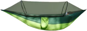 Hammock Double Outdoor Camping Anti-Rollover Nylon Hammock with Mosquito Net Automatic Quick-Opening Mosquito Net Hammock Hammock Outdoor(Green)