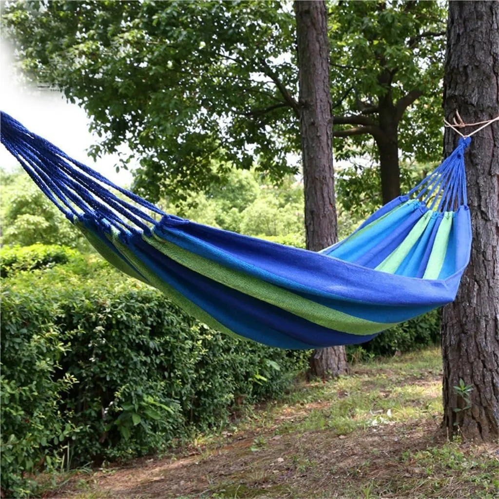 Hammock Double Outdoor Camping Thick Canvas Dormitory Single Hammock Camping Leisure Indoor Free Rope Bag Holiday Hammock Hammock Outdoor