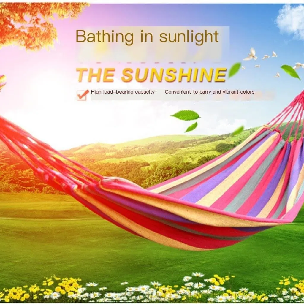Hammock Double Outdoor Camping Thick Canvas Dormitory Single Hammock Camping Leisure Indoor Free Rope Bag Holiday Hammock Hammock Outdoor