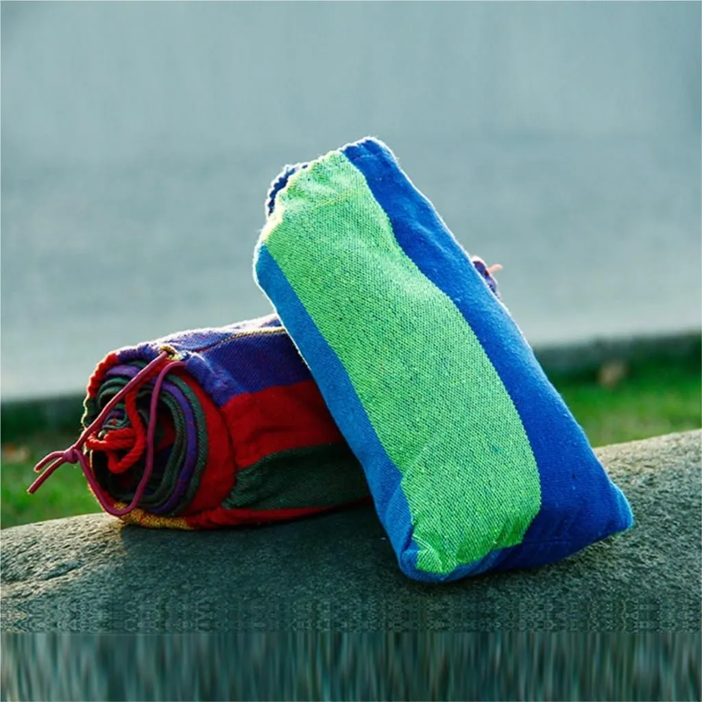 Hammock Double Outdoor Camping Thick Canvas Dormitory Single Hammock Camping Leisure Indoor Free Rope Bag Holiday Hammock Hammock Outdoor
