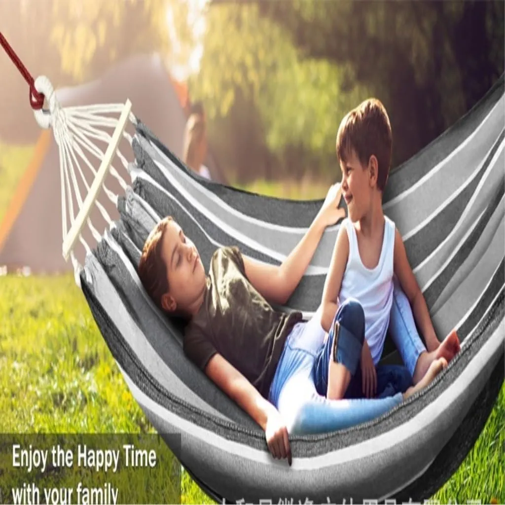 Hammock Double Outdoor Canvas Hammock Camping Anti-Rollover Swing Thickened Spot Single Double Duckbill Buckle Hammock Hammock Outdoor(C)