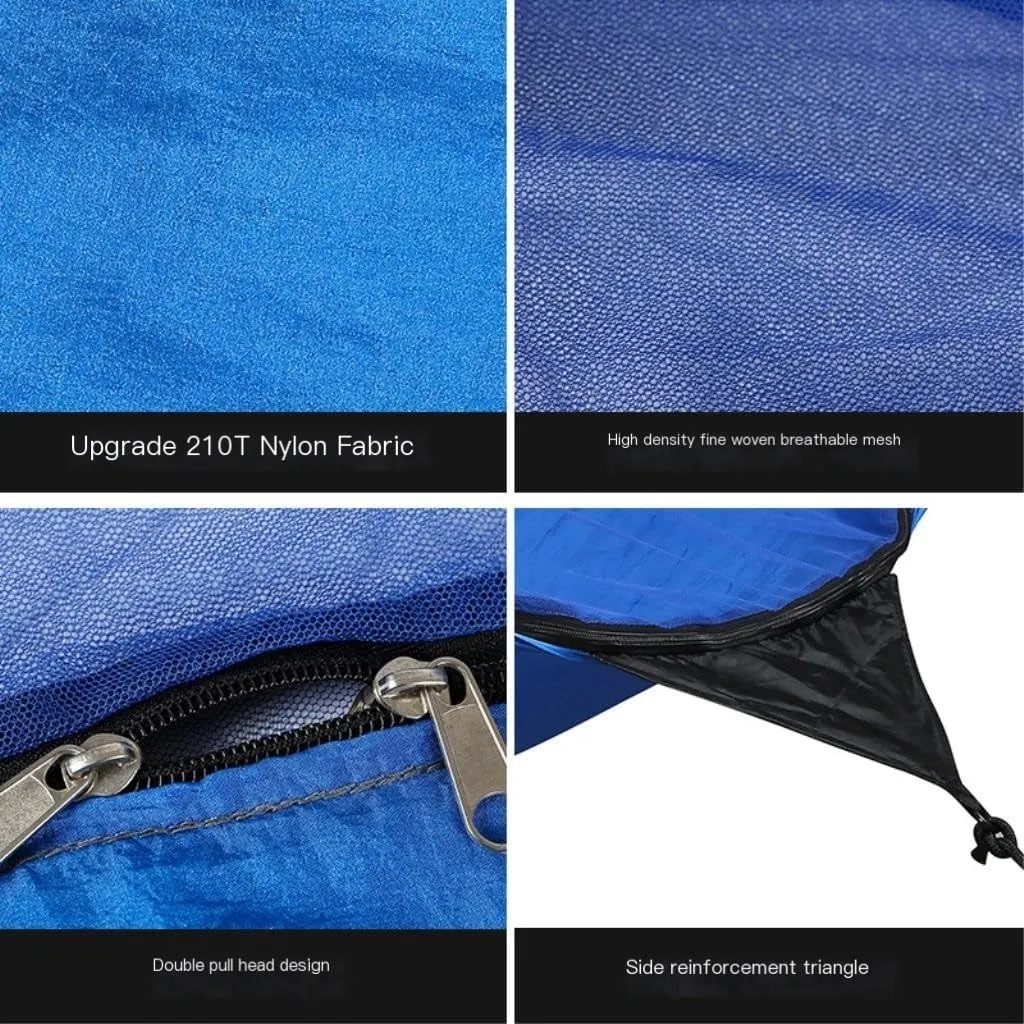 Hammock Double Outdoor Mosquito Net Automatic Quick-Open Anti-Mosquito Hammock Outdoor Single Double Parachute Hammock Hammock Outdoor(Green)