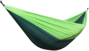 Hammock Double Outdoor Single Double Parachute Cloth Hammock Outdoor Light Breathable Swing Chair Portable Camping Hammock Hammock Outdoor(Green)