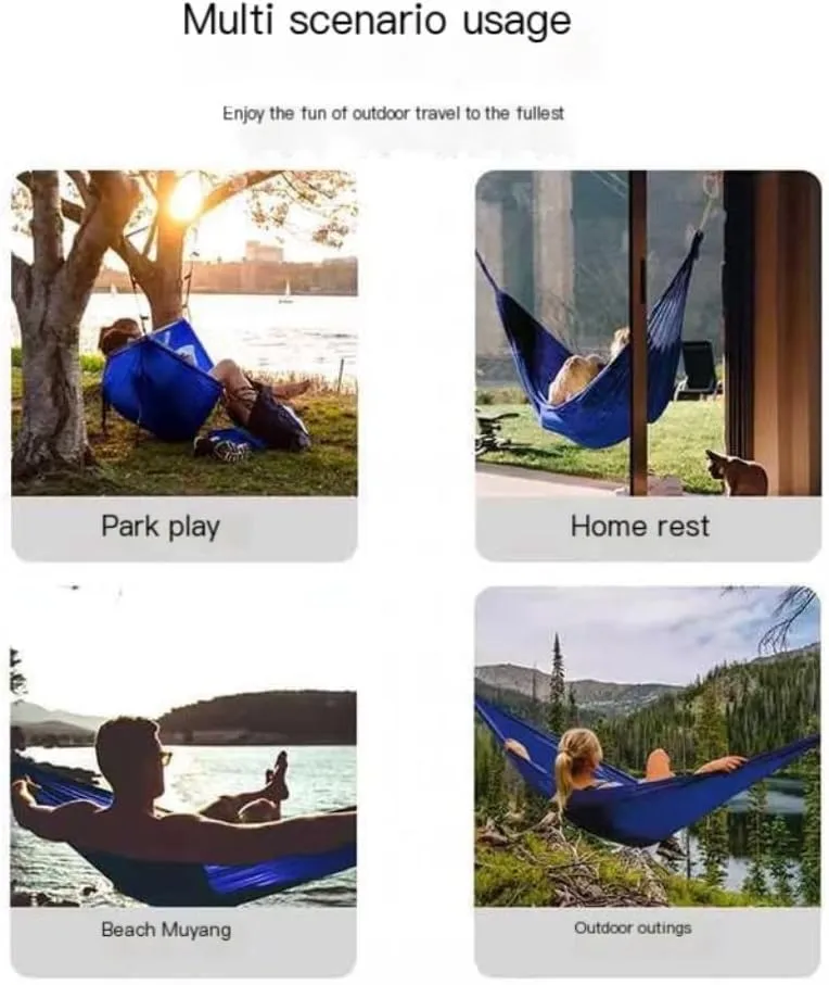 Hammock Double Outdoor Single Hammock Anti-Rollover Outdoor Portable Camping Hanging Chair Double Parachute Cloth Hammock Hammock Outdoor(A)