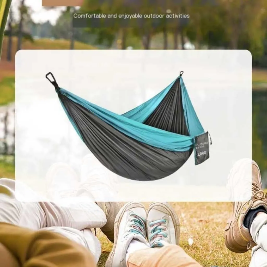 Hammock Double Outdoor Single Hammock Anti-Rollover Outdoor Portable Camping Hanging Chair Double Parachute Cloth Hammock Hammock Outdoor(A)
