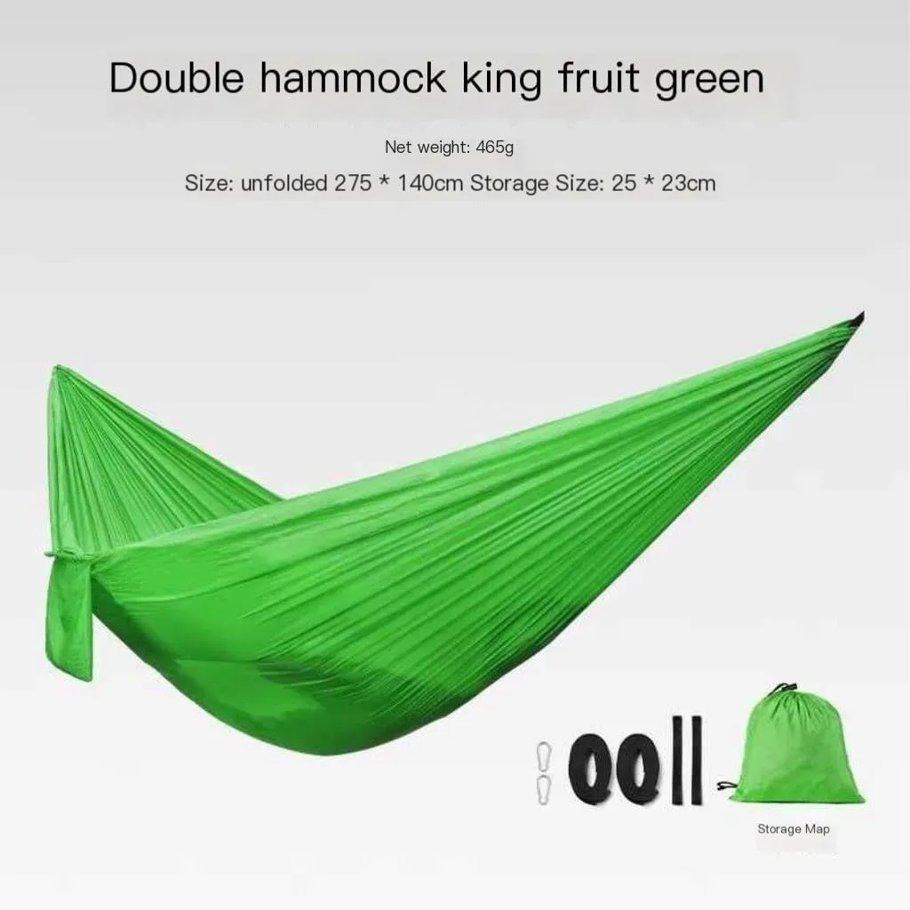 Hammock Double Outdoor Single Hammock Anti-Rollover Outdoor Portable Camping Hanging Chair Double Parachute Cloth Hammock Hammock Outdoor(A)