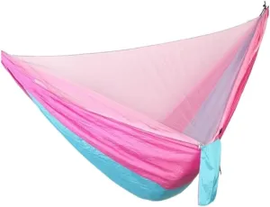Hammock Double Quick-Release Hammock with Mosquito Net Hanging Sheet Double Parachute Cloth Anti-Rollover Camping Hammock Hammock Outdoor(D)