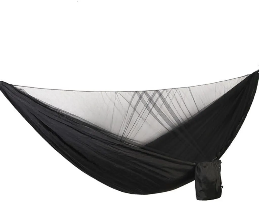 Hammock Double Quick-Release Hammock with Mosquito Net Hanging Sheet Double Parachute Cloth Anti-Rollover Camping Hammock Hammock Outdoor(D)