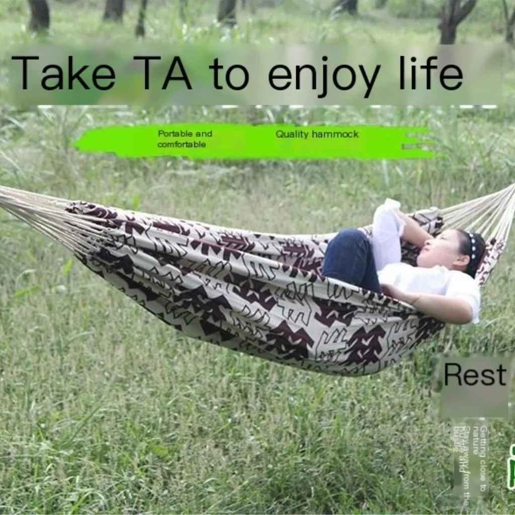 Hammock Double Ultra-Light Nylon Double Hammock Parachute Cloth Anti-Rollover Elastic Band Encrypted Mosquito Net Hammock Hammock Outdoor