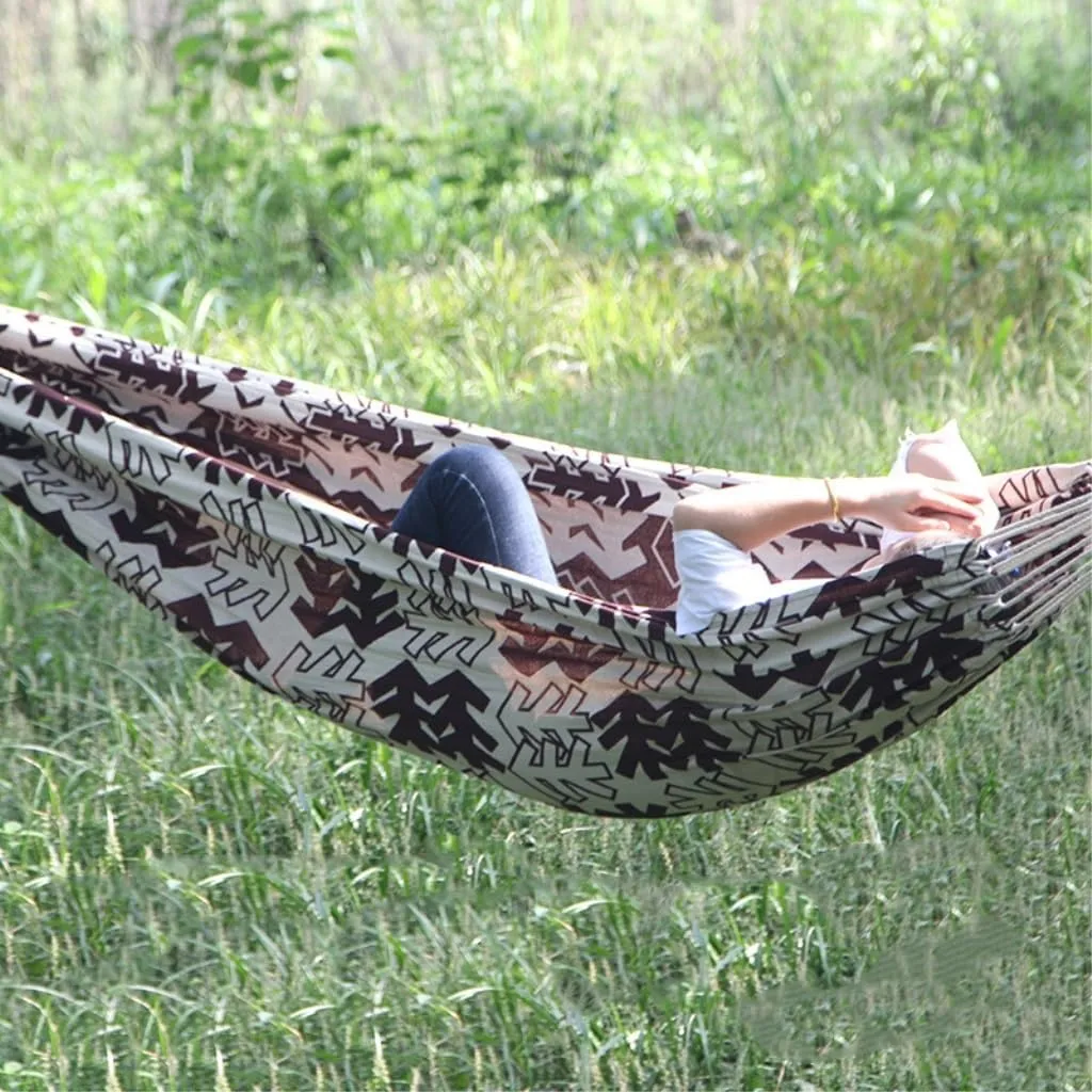 Hammock Double Ultra-Light Nylon Double Hammock Parachute Cloth Anti-Rollover Elastic Band Encrypted Mosquito Net Hammock Hammock Outdoor