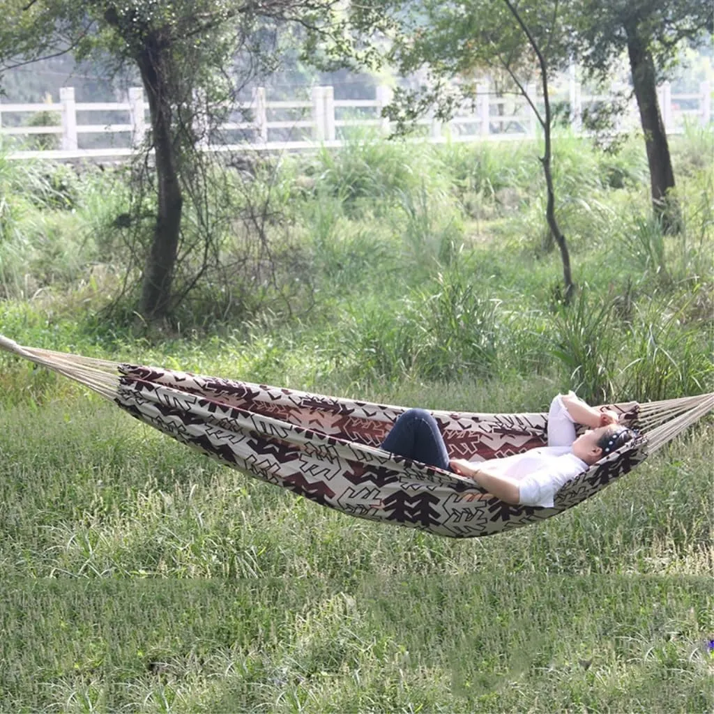 Hammock Double Ultra-Light Nylon Double Hammock Parachute Cloth Anti-Rollover Elastic Band Encrypted Mosquito Net Hammock Hammock Outdoor