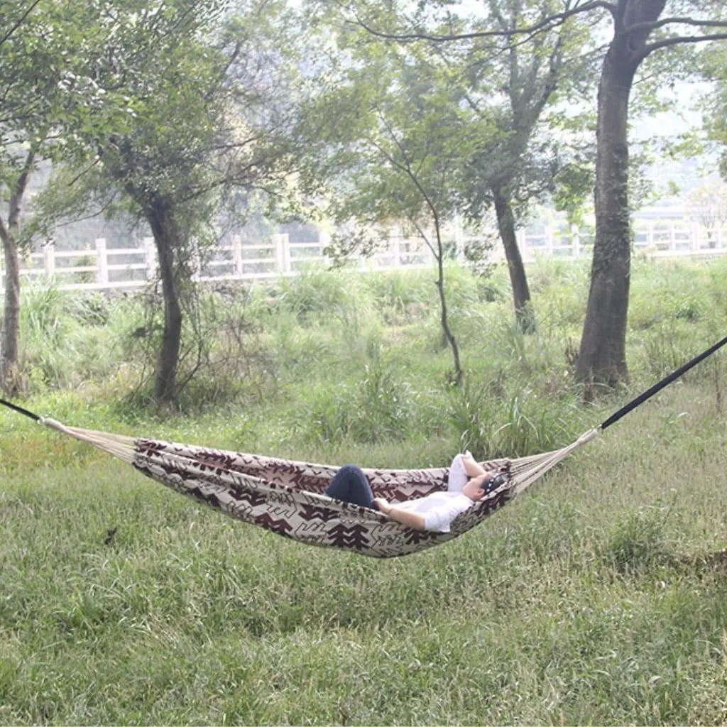 Hammock Double Ultra-Light Nylon Double Hammock Parachute Cloth Anti-Rollover Elastic Band Encrypted Mosquito Net Hammock Hammock Outdoor