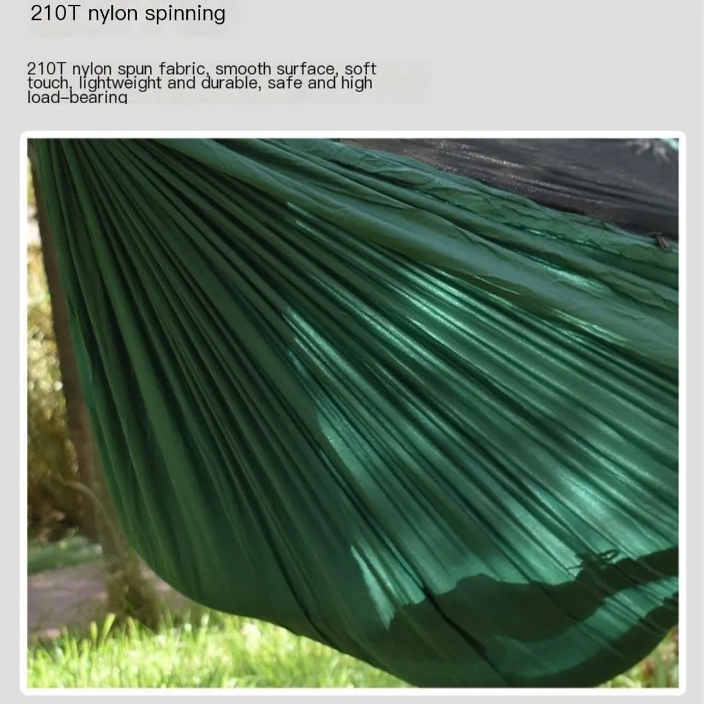 Hammock Double Ultra-Light Nylon Double Hammock Parachute Cloth Anti-Rollover Elastic Band Encrypted Mosquito Net Hammock Hammock Outdoor(A)