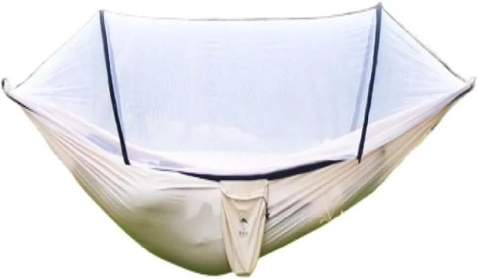 Hammock Hammock Outdoor Camping Single and Double Anti-Rollover 210T Nylon Spinning Pole Anti-Mosquito Hammock Hammocks for Outside(C)