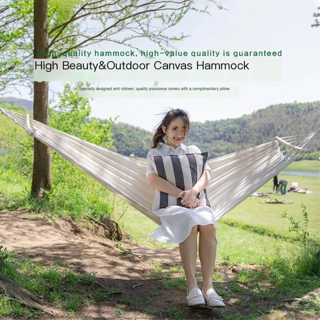 Hammock Hammock Outdoor Single Double Anti-Rollover Portable Camping Outdoor Detachable and Washable Hanging Chair Hammocks for Outside(A,190cm*80cm)
