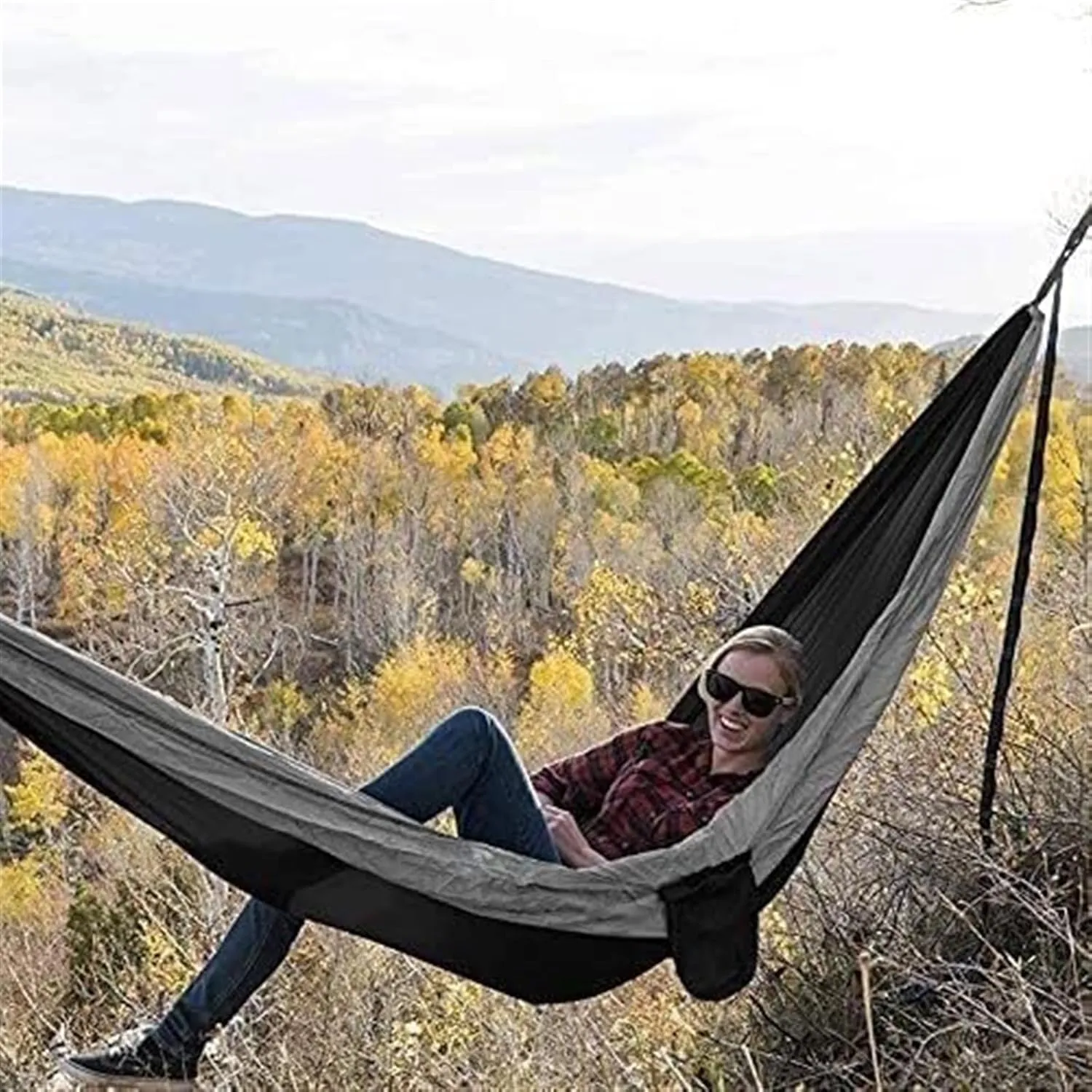 Hammock Lightweight Portable Double & Single Hammock with Tree Straps, Camping Gear for Outside Backpack Travel Portable Hammock
