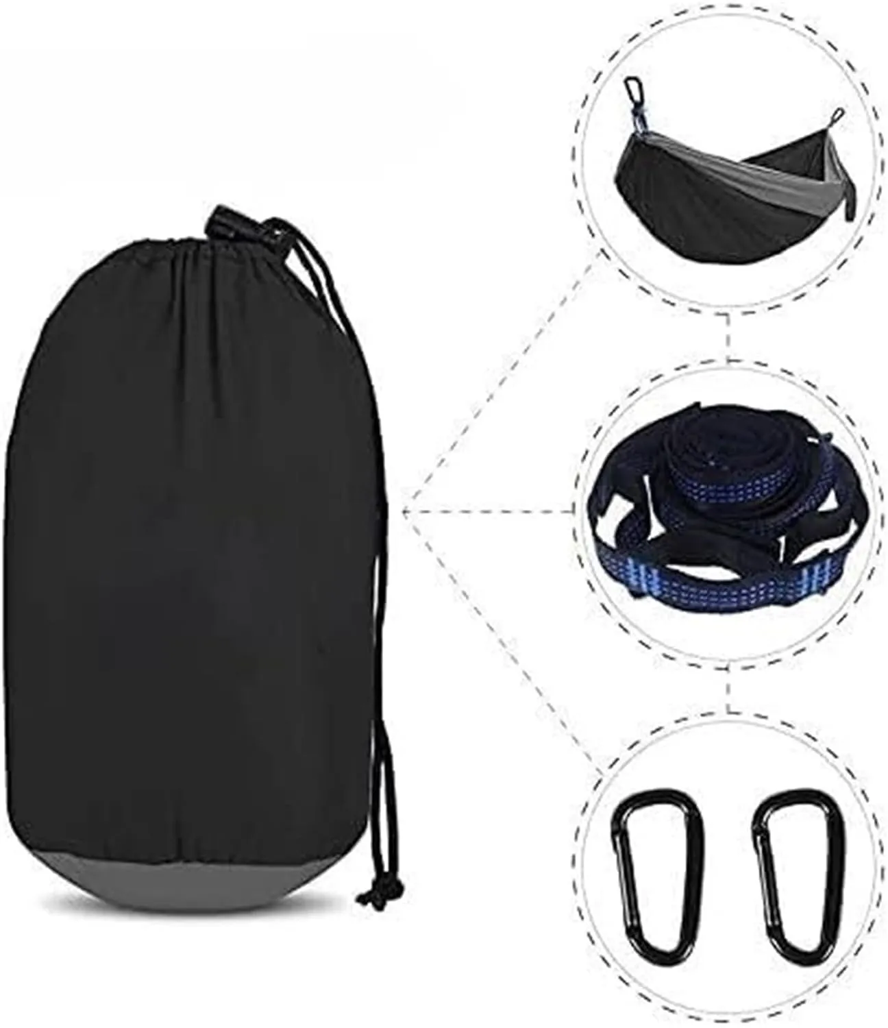 Hammock Lightweight Portable Double & Single Hammock with Tree Straps, Camping Gear for Outside Backpack Travel Portable Hammock