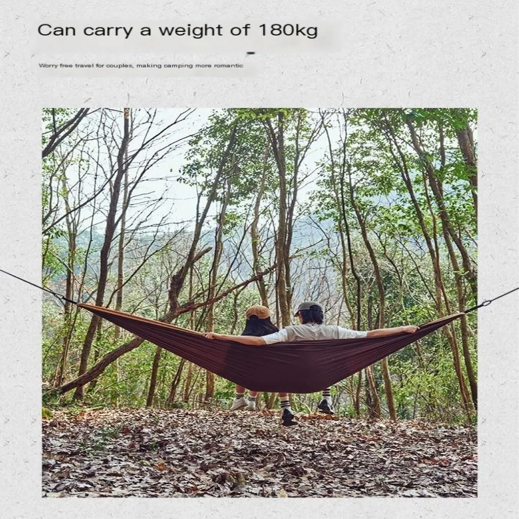 Hammock Outdoor Camping Hammock Swing Anti-Rollover Portable Hanging Basket Thickened Outdoor Double Hanging Hammocks for Outside(Green)