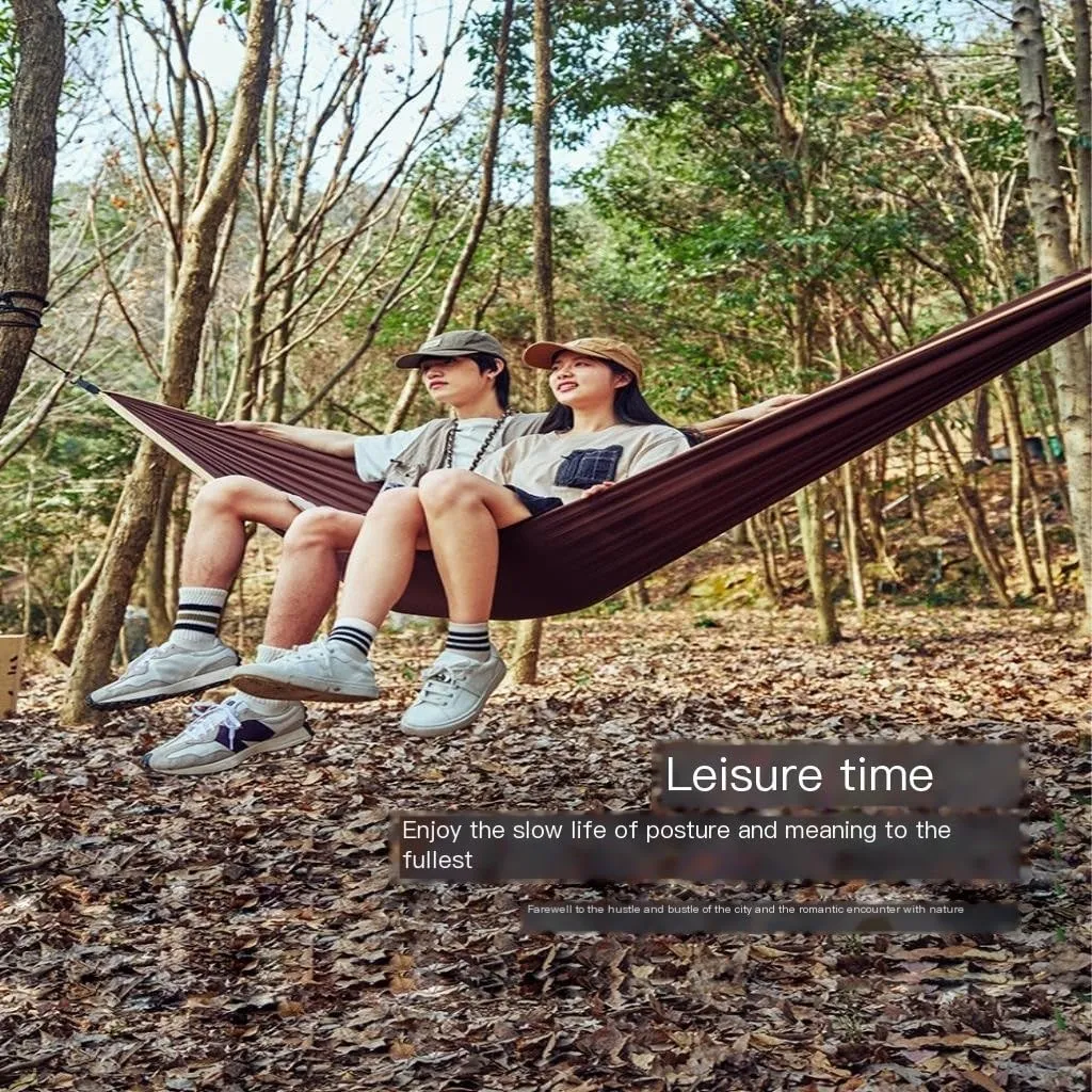 Hammock Outdoor Camping Hammock Swing Anti-Rollover Portable Hanging Basket Thickened Outdoor Double Hanging Hammocks for Outside(Green)