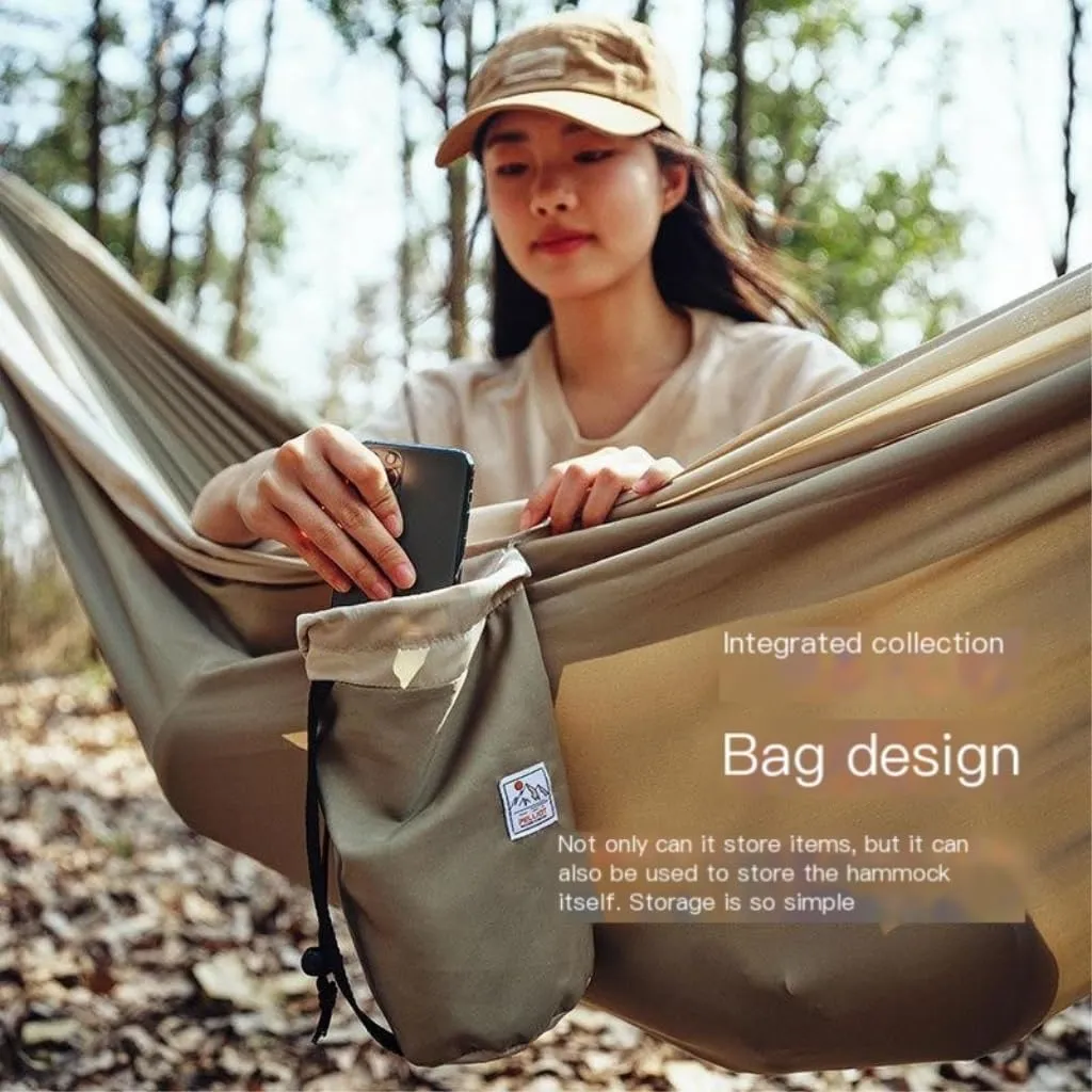 Hammock Outdoor Camping Hammock Swing Anti-Rollover Portable Hanging Basket Thickened Outdoor Double Hanging Hammocks for Outside(Green)