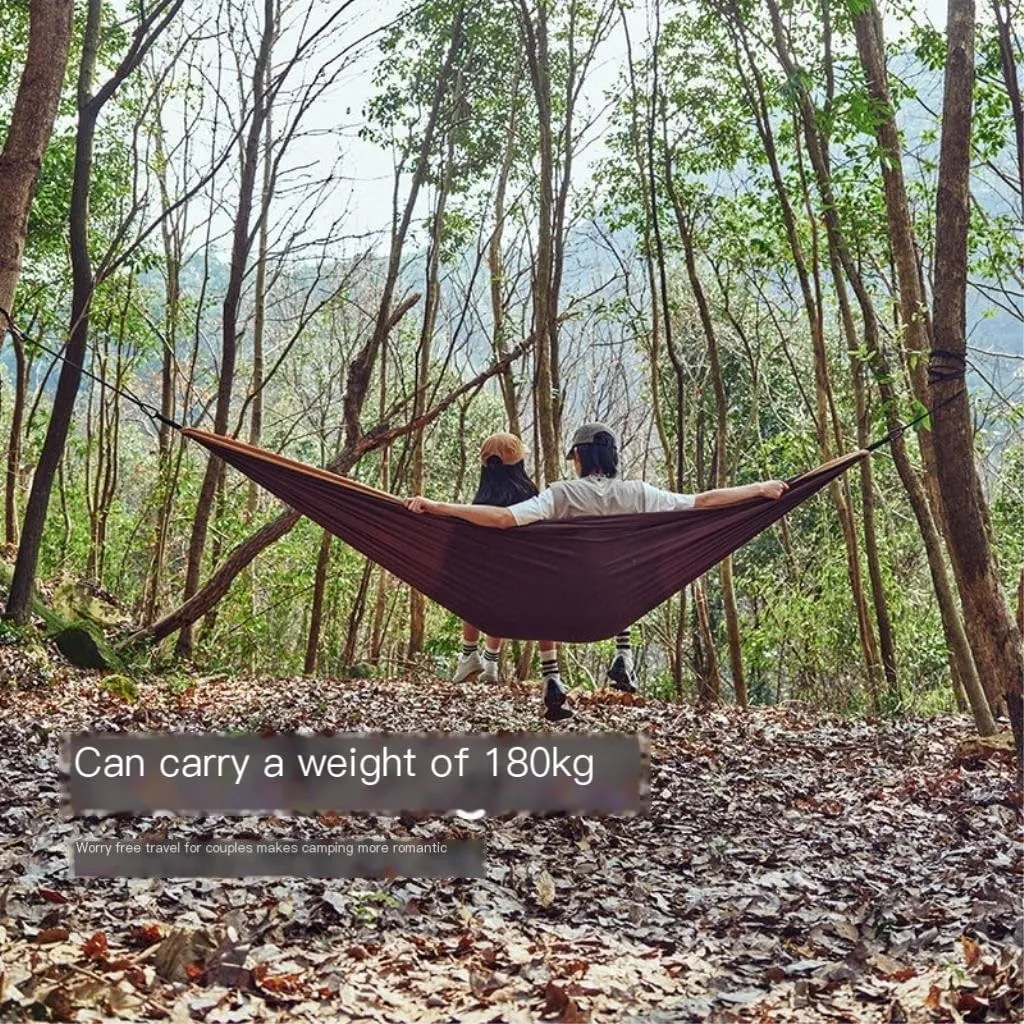 Hammock Outdoor Camping Hammock Swing Anti-Rollover Portable Hanging Basket Thickened Outdoor Double Hanging Hammocks for Outside(Green)