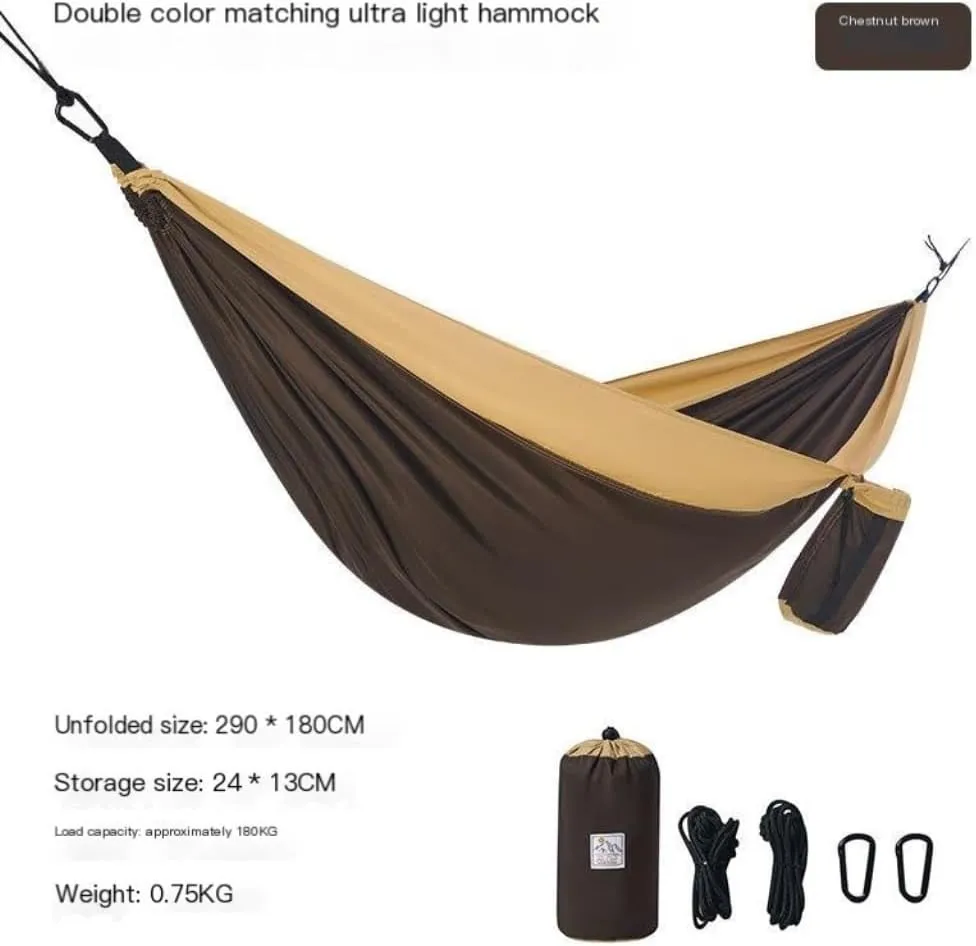 Hammock Outdoor Camping Hammock Swing Anti-Rollover Portable Hanging Basket Thickened Outdoor Double Hanging Hammocks for Outside(Green)