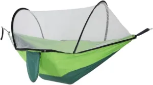 Hammock Outdoor Mosquito Net Hammock Anti-Rollover Camping Single and Double Pole with Mosquito Net Encrypted Mesh Hammocks for Outside(Green)