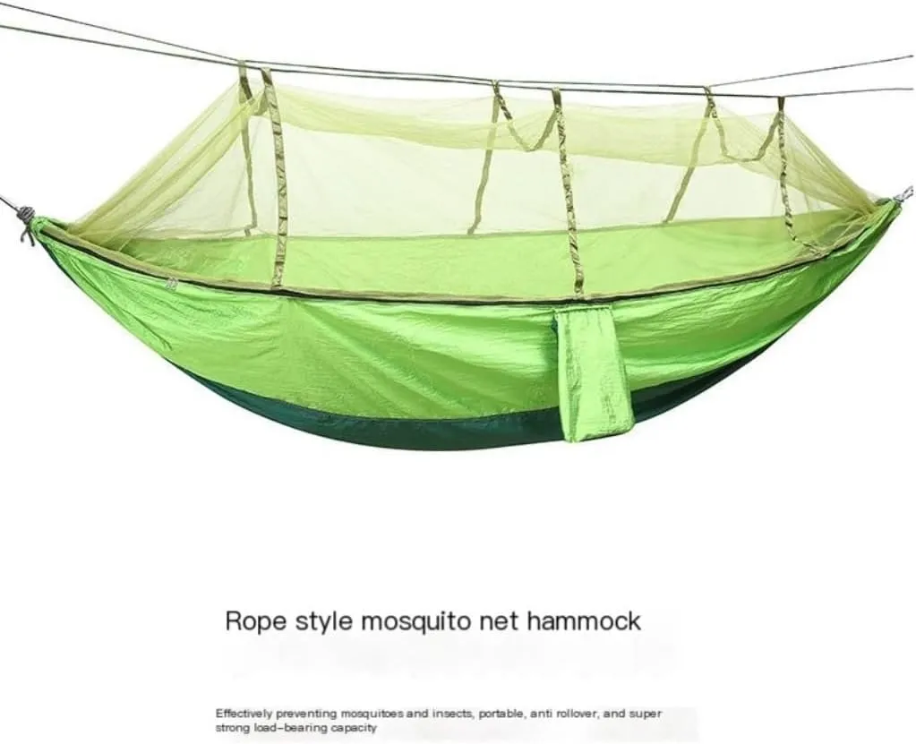 Hammock Outdoor Parachute Wholesale Hammock with Mosquito Net Anti-Mosquito Nylon Single Double Camping Hammock Hammocks for Outside(Blue,Small)