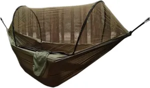 Hammock Quick-Open Mosquito Net Hammock Outdoor Anti-Rollover Single and Double Outdoor Camping Anti-Mosquito Hammocks for Outside(A,A)