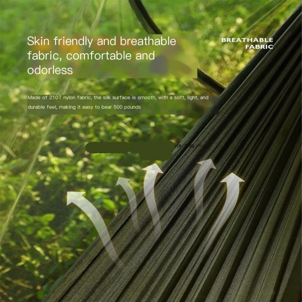 Hammock Quick-Open Mosquito Net Hammock Outdoor Anti-Rollover Single and Double Outdoor Camping Anti-Mosquito Hammocks for Outside(Green,A)