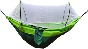 Hammock Quick-Open Mosquito Net Hammock Outdoor Anti-Rollover Single and Double Outdoor Camping Anti-Mosquito Hammocks for Outside(Green,A)