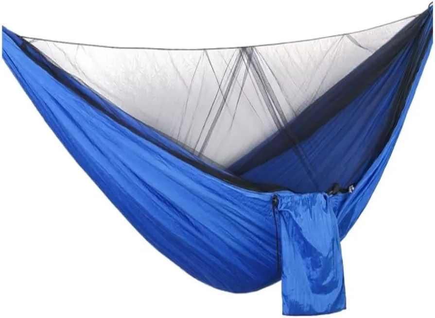 Hammock Quick-Release Hammock with Mosquito Net Hanging Sheet Double Parachute Cloth Anti-Rollover Camping Hammock Hammocks for Outside(A)