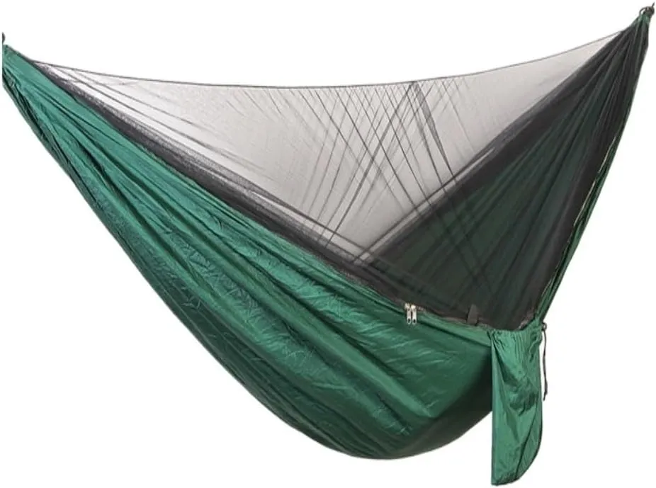 Hammock Quick-Release Hammock with Mosquito Net Hanging Sheet Double Parachute Cloth Anti-Rollover Camping Hammock Hammocks for Outside(F)