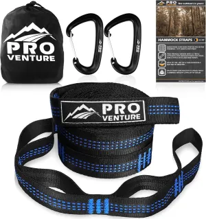 Hammock Straps and Carabiners Set | 22 Feet Total, 44 2 Loops | 1200lbs Breaking Strength (500lbs Rated) | Non-Stretch, Lightweight, Portable - Quick Setup | Heavy Duty, Tree Friendly