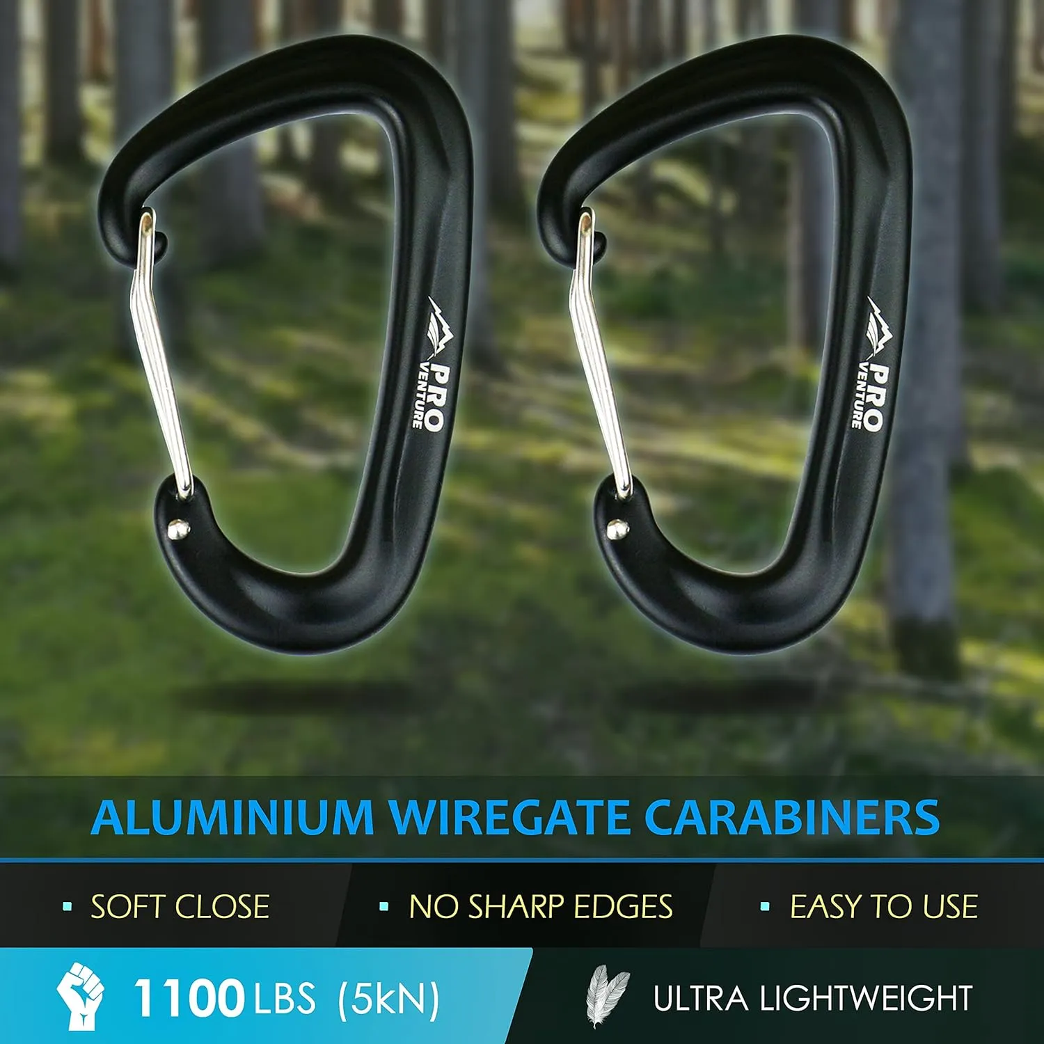 Hammock Straps and Carabiners Set | 22 Feet Total, 44 2 Loops | 1200lbs Breaking Strength (500lbs Rated) | Non-Stretch, Lightweight, Portable - Quick Setup | Heavy Duty, Tree Friendly