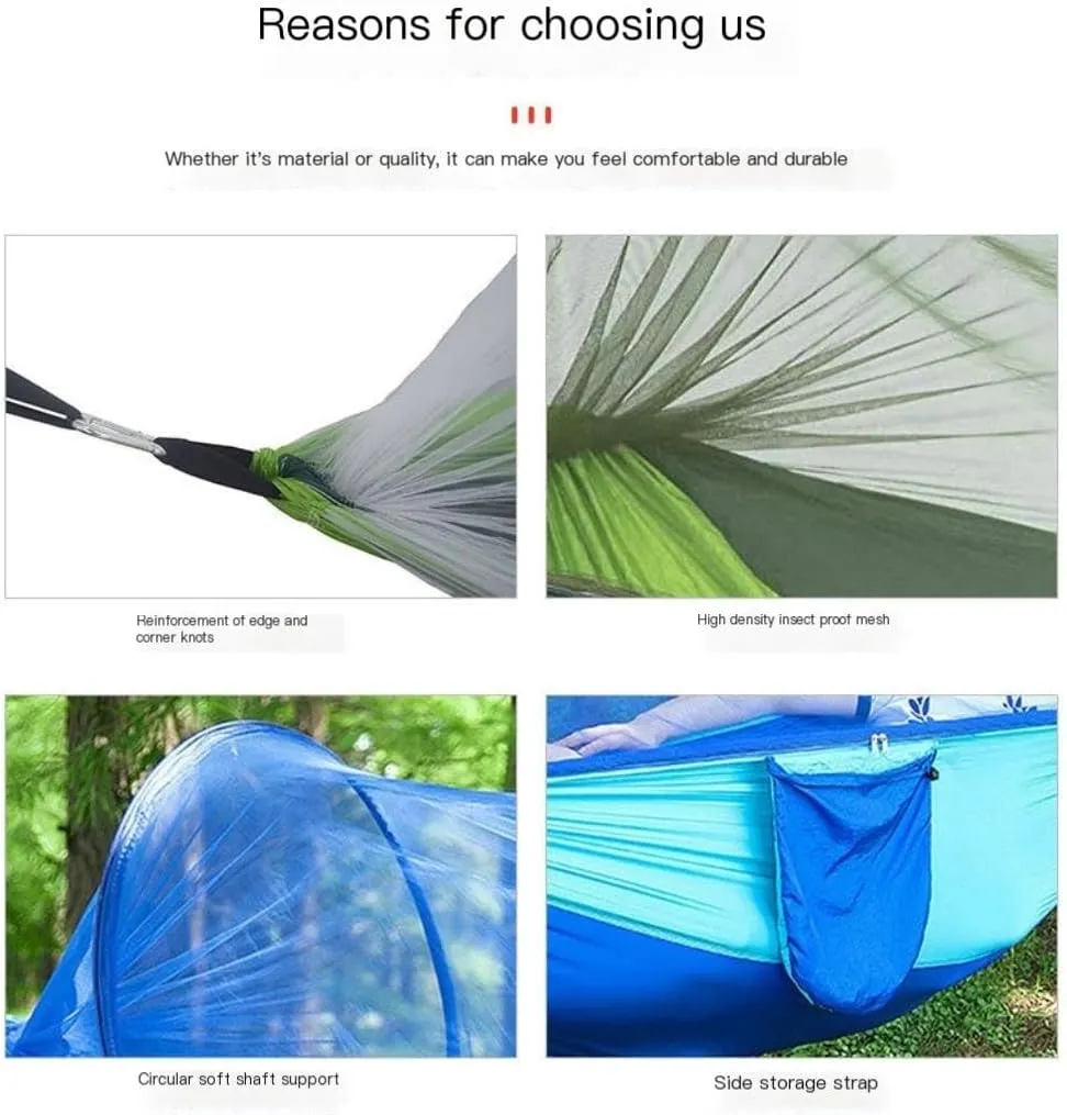 Hammocks Anti-Mosquito Outdoor Hammock Double Anti-Rollover Insect-Proof Hammock Camping Portable Hanging Hammock Camping Hammocks(A,240 * 120cm)
