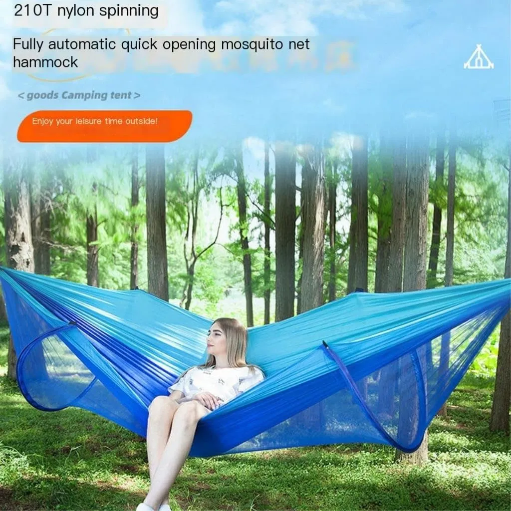 Hammocks Anti-Mosquito Outdoor Hammock Double Anti-Rollover Insect-Proof Hammock Camping Portable Hanging Hammock Camping Hammocks(A,240 * 120cm)
