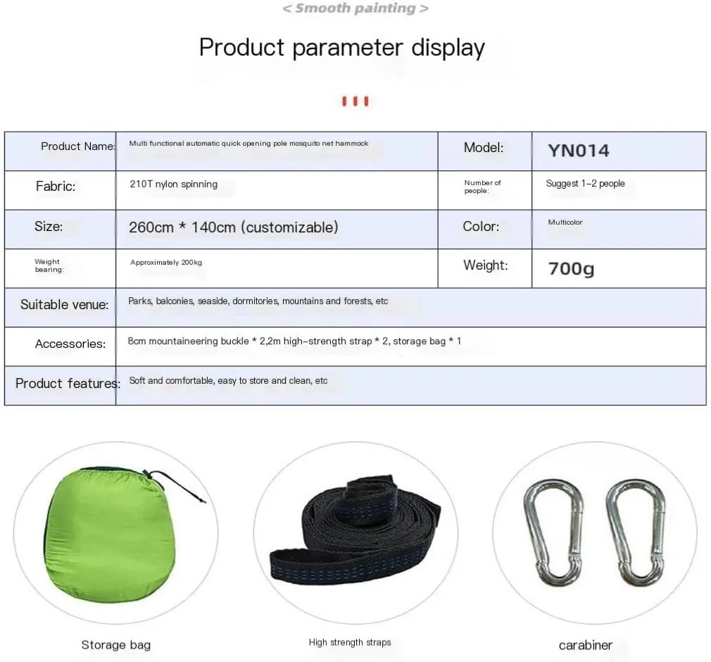 Hammocks Anti-Mosquito Outdoor Hammock Double Anti-Rollover Insect-Proof Hammock Camping Portable Hanging Hammock Camping Hammocks(A,240 * 120cm)