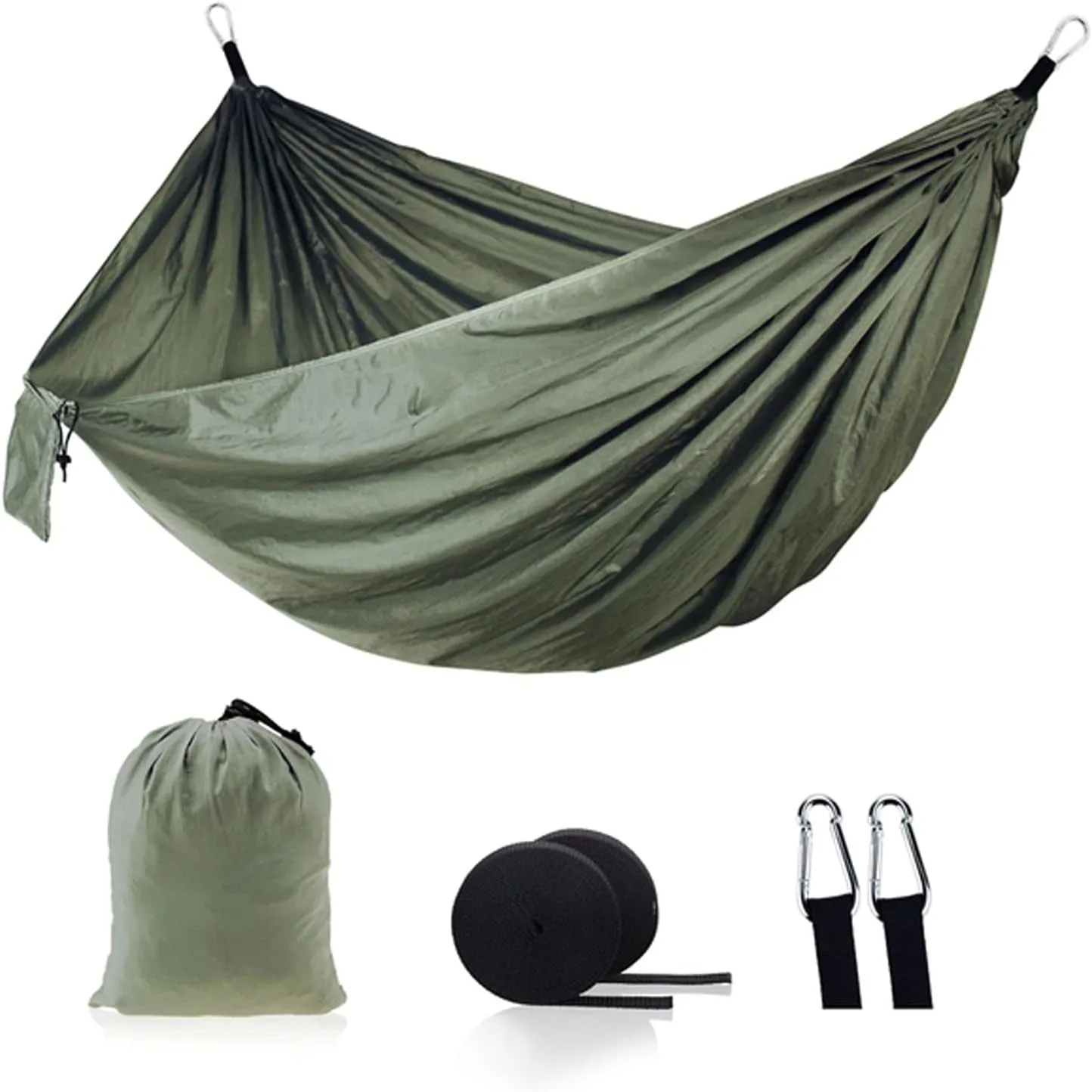 Hammocks Camping Hammock Anti-Tear Durable Hammock Double Portable Safety Parachute Hammock with 2 Tree Straps for Adventure Travel Kit Outdoor Hammock