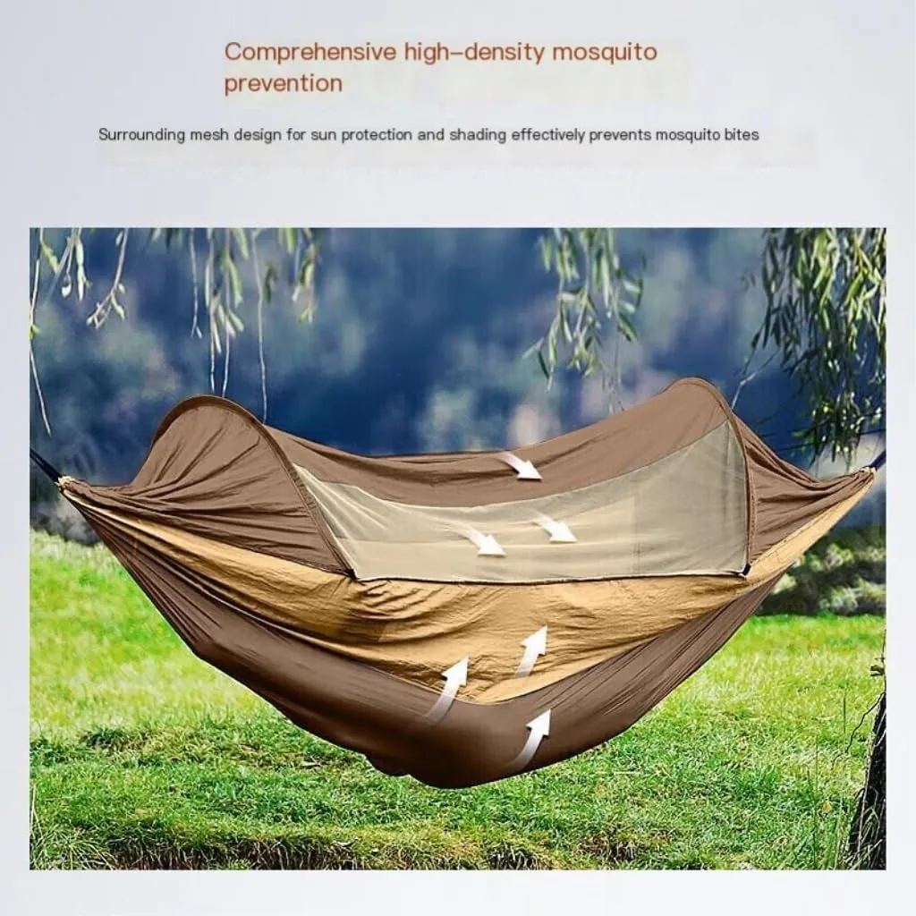 Hammocks Explorer Hammock Outdoor Camping Swing Anti-Rollover Anti-Mosquito Dormitory Adult Double Ultra-Light Camping Hammocks(Blue)