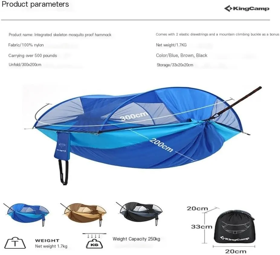 Hammocks Explorer Hammock Outdoor Camping Swing Anti-Rollover Anti-Mosquito Dormitory Adult Double Ultra-Light Camping Hammocks(Blue)